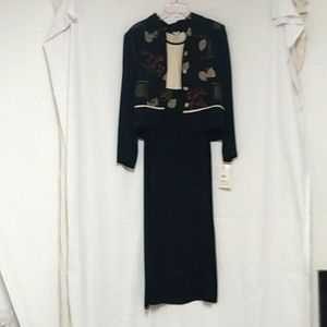 Vintage, Positive Attitude brand 2 piece dress w/jacket in navy